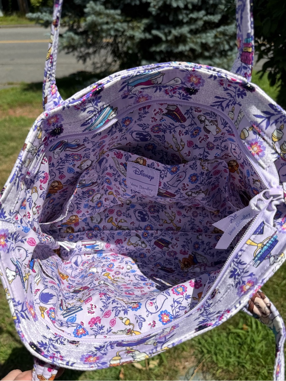 Disney Vera Bradley Belle Floral Small Vera Tote Beauty & the Beast NWT - Picture 11 of 11